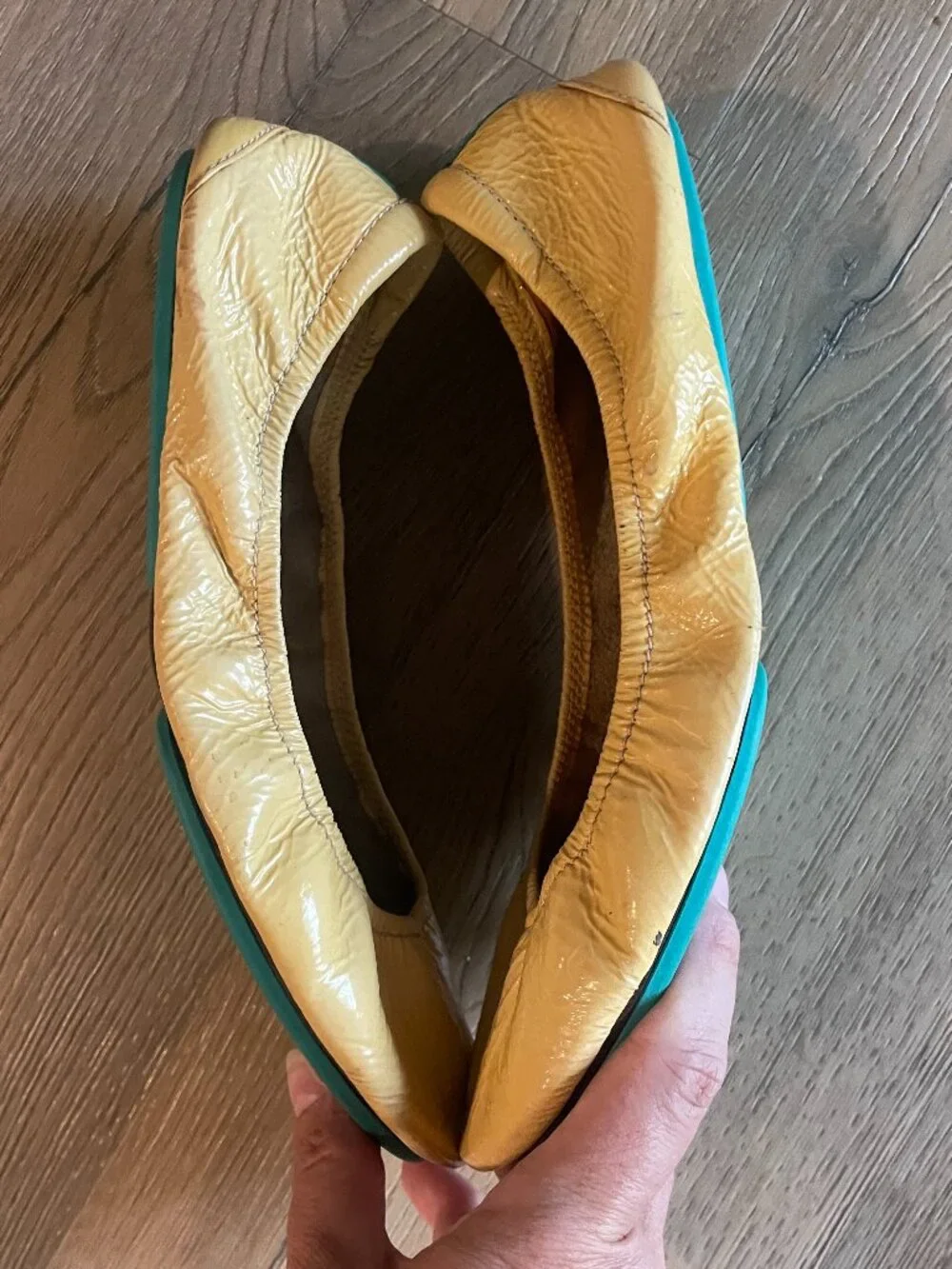 Tieks by Gavrieli women's Ballet Flats size 9 shoes Mustard Yellow Casual!